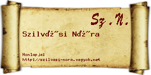 Szilvási Nóra névjegykártya