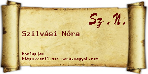 Szilvási Nóra névjegykártya