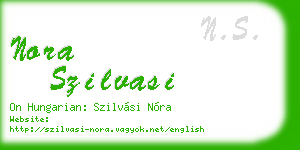nora szilvasi business card