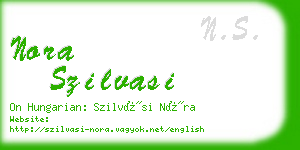 nora szilvasi business card